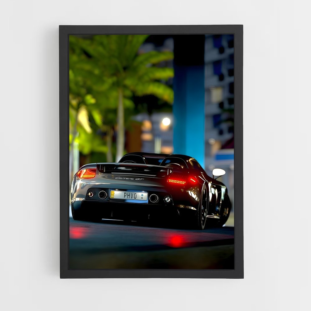 Poster Carrera Noir – affiche Porsche (vue 2)